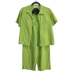 Vintage Studio Works Linen Blend Petite Medium2 piece Set with pearl button